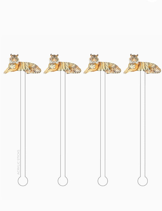 Tiger Full Body Acrylic Stir Sticks