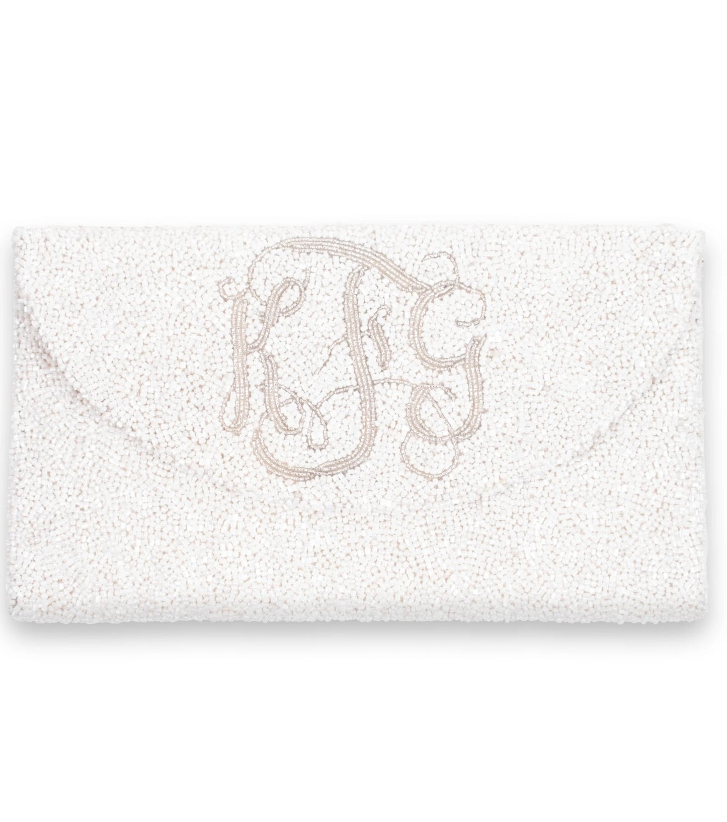 Crescent Flap Beaded Clutch - Monogram/Initials