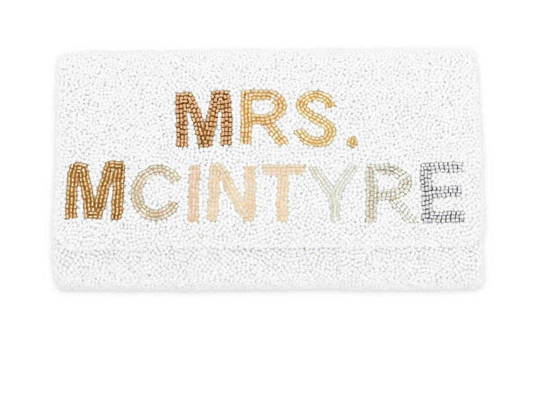 Mrs. (Last Name) Custom Beaded Clutch