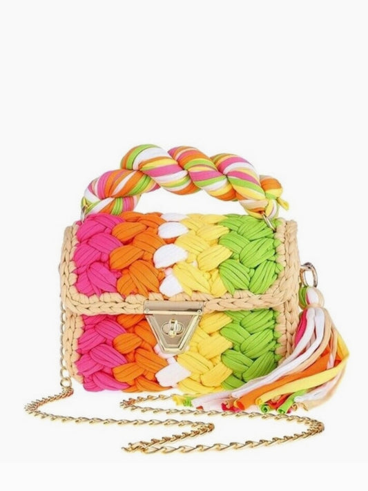Sorbet Rainbow Montego Woven Bag/Purse