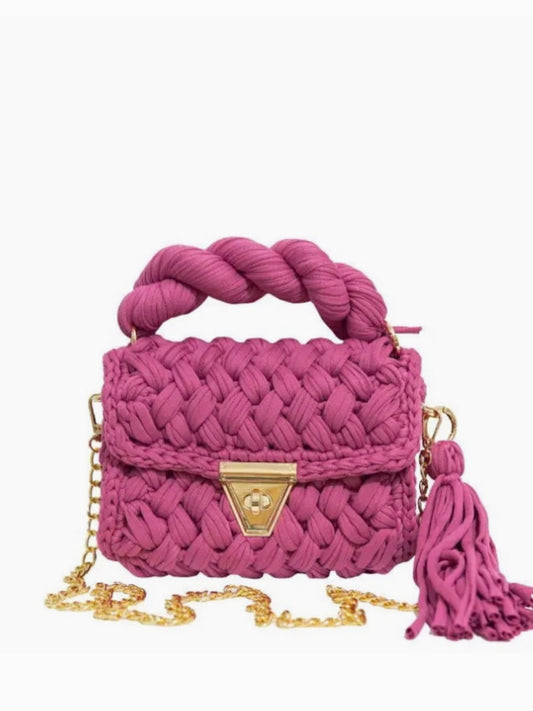 Magenta Pink Montego Woven Bag/Purse
