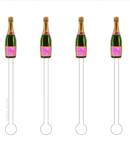 Pink Champs Bottle Acrylic Stir Sticks