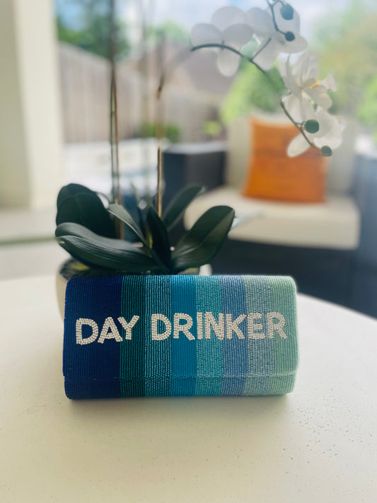 Day Drinker Ombré Blue Stripe Clutch