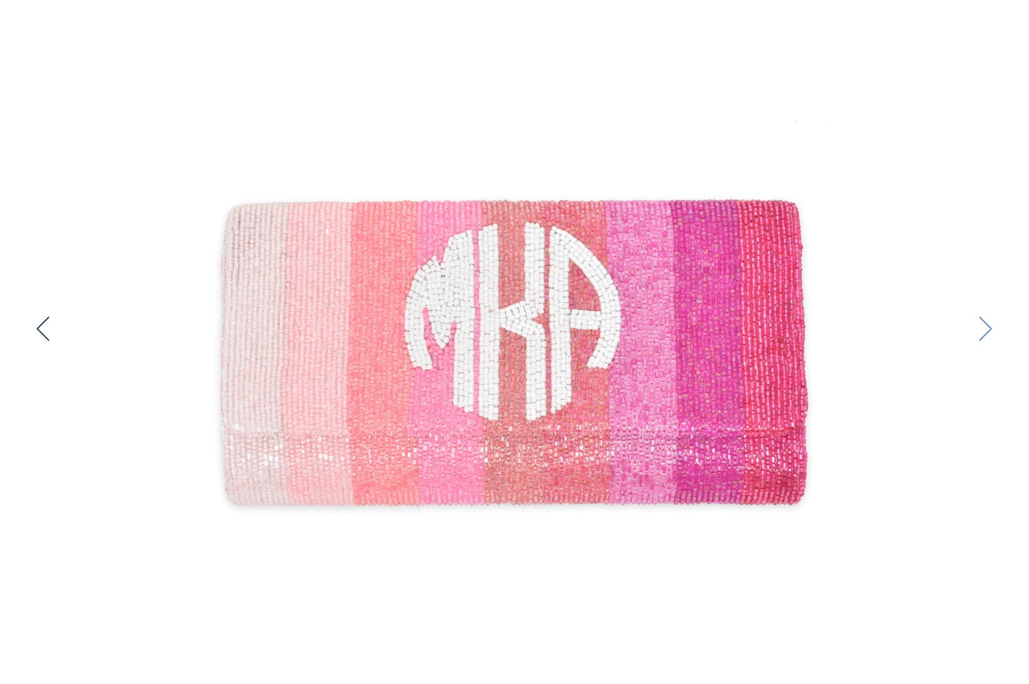 Personalized Name Pink Ombre Stripe Clutch