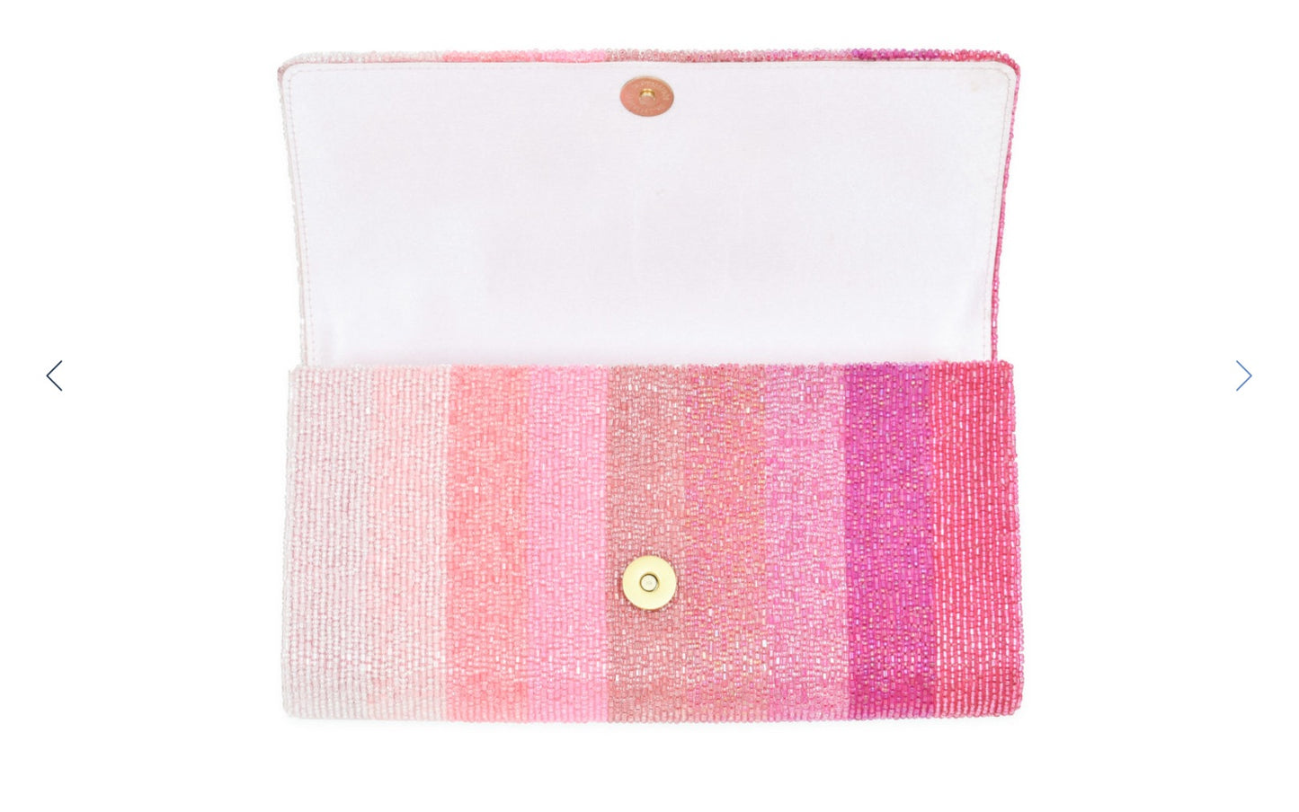 Personalized Name Pink Ombre Stripe Clutch