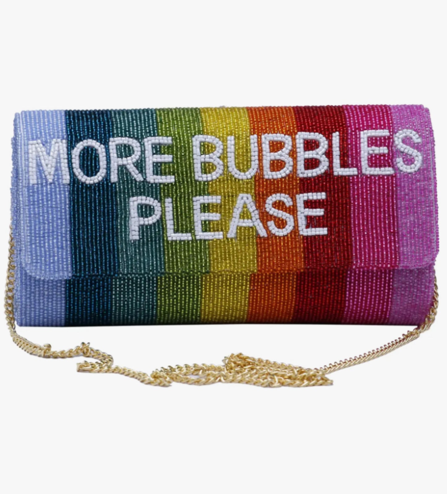 More Bubbles Please Metallic Rainbow Clutch