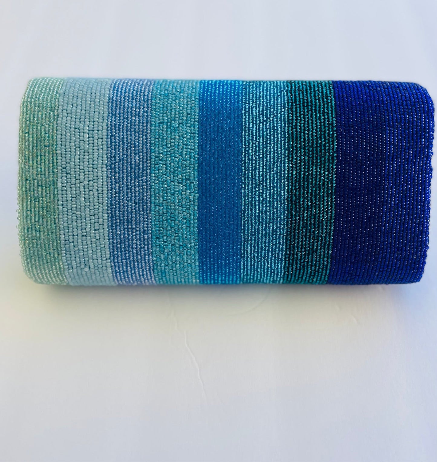 Meet Me In Cabo Ombré Blue Stripe Clutch